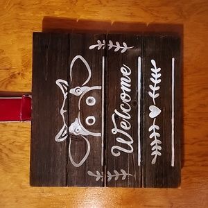 Handpainted Cow *host pick* Welcome sign